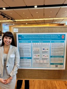 Prisha Singh presents her poster "Metabolic Contributions to Alzheimer's Disease Resilience: The Role of Insulin Resistance and Brain Glucose Metabolism" at the 2026 Bio152 Undergraduate Research Symposium.